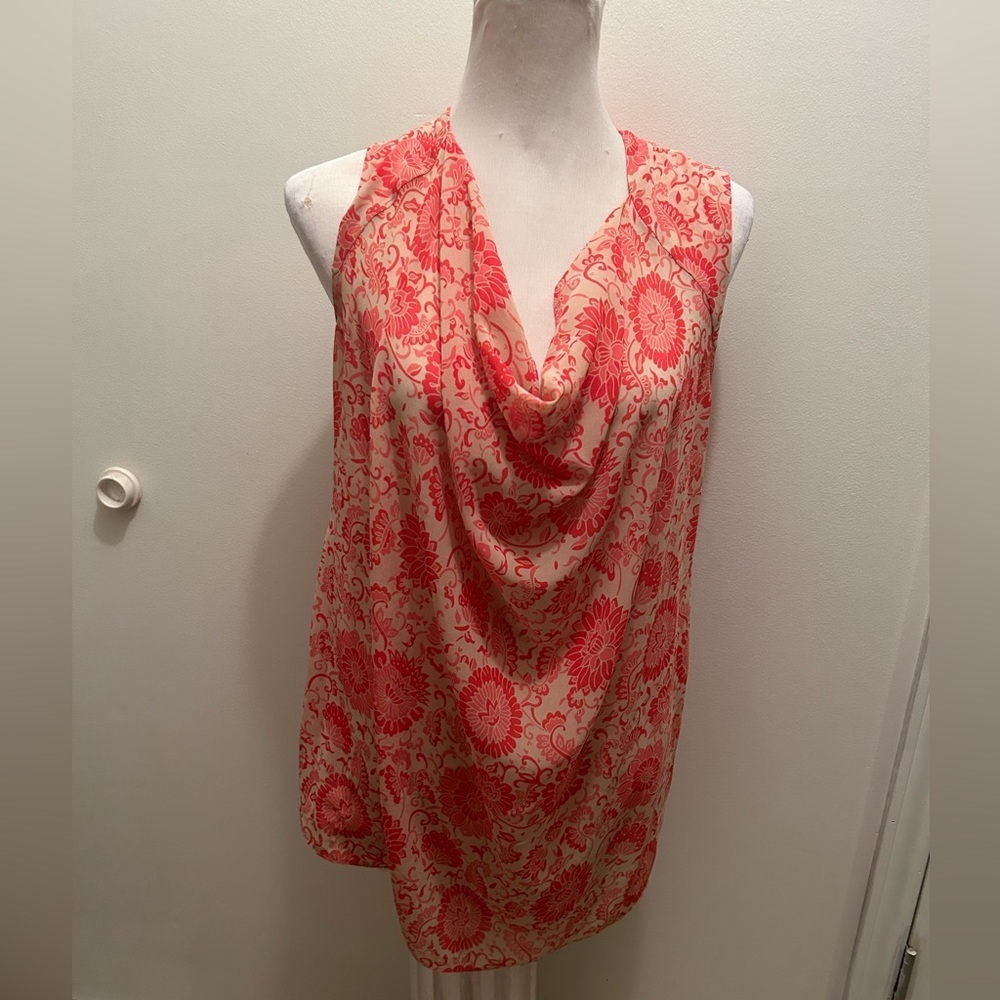$15 sale CAbi Women Pink Floral Carnation Blouse Shirt Size small
